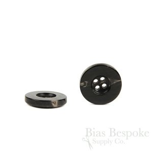 ZARKA Black Real Buffalo Horn Buttons, Made in Germany