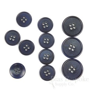 CULLEN Refined Navy Blue Corozo Suit Buttons, Made in Italy