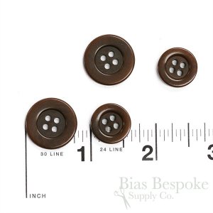 Modern, Sleek Brown Corozo Suit Buttons, Made in Germany
