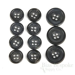VERDAD Blue Black Genuine Horn Suit Buttons, Made in Germany