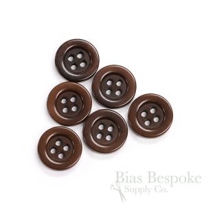 Modern, Sleek Brown Corozo Suit Buttons, Made in Germany