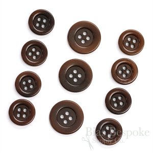 Modern, Sleek Brown Corozo Suit Buttons, Made in Germany