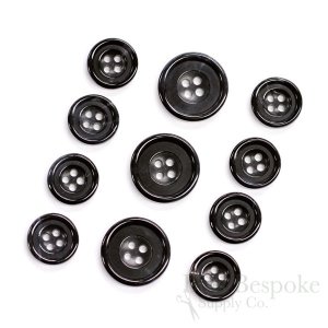 VERDAD Black Genuine Horn Suit Buttons, Made in Germany