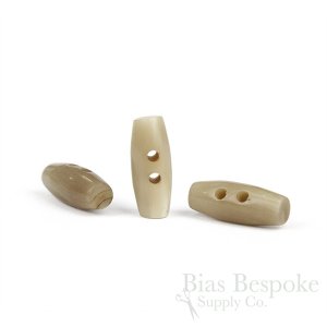 Small Tan Buffalo Horn Toggle Buttons, Made in Italy