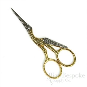 Small Gold & Silver Crane Scissors, Made in Italy