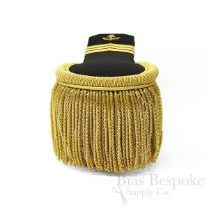 Naval Epaulettes with Black Wool & Gold Bullion Fringe