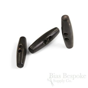 Elegant Brown-Black Buffalo Horn Toggle Buttons, Made in Germany
