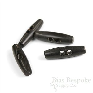 Elegant Brown-Black Buffalo Horn Toggle Buttons, Made in Germany