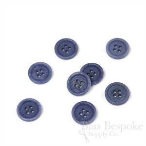 LUCA Classic Matte Faded Denim Blue Corozo Suit Buttons, Made in Italy