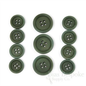 LUCA Classic Matte Fir Green Corozo Suit Buttons, Made in Italy