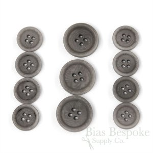 LUCA Classic Matte Dolphin Gray Corozo Suit Buttons, Made in Italy