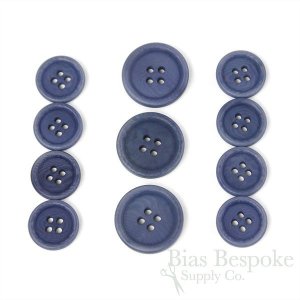 LUCA Classic Matte Faded Denim Blue Corozo Suit Buttons, Made in Italy