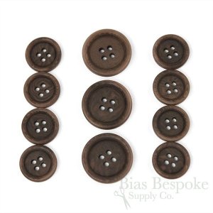 LUCA Classic Matte Dark Brown Corozo Suit Buttons, Made in Italy
