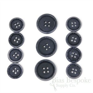 LUCA Classic Matte Navy Blue Corozo Suit Buttons, Made in Italy