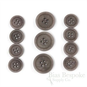 LUCA Classic Matte Pigeon Gray Corozo Suit Buttons, Made in Italy