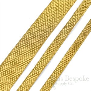ZELENKA Checkered Metallic Gold Braid Trim, in Three Widths