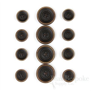 BRONKO Matte Dark Brown Buttons for Suits & Overcoats, Made in Italy