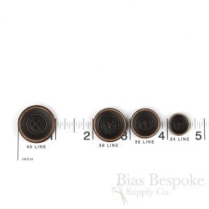 BRONKO Matte Dark Brown Buttons for Suits & Overcoats, Made in Italy