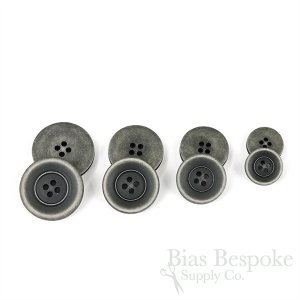 BRONKO Matte Dark Gray Buttons for Suits & Overcoats, Made in Italy