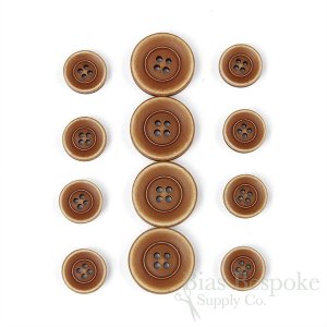 BRONKO Cinnamon Brown Matte Buttons for Suits & Overcoats, Made in Italy