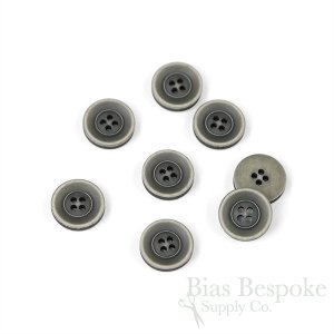 BRONKO Matte Medium Gray Buttons for Suits & Overcoats, Made in Italy