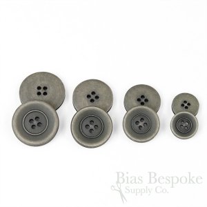 BRONKO Matte Medium Gray Buttons for Suits & Overcoats, Made in Italy