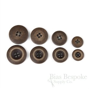 BLAKE Matte Dark Brown Vintage-Look Suit and Coat Buttons, Made in Italy