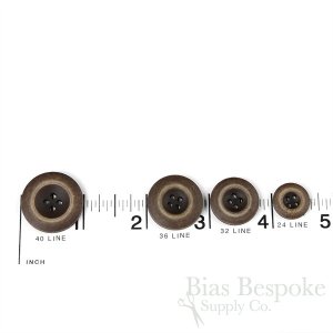BLAKE Matte Dark Brown Vintage-Look Suit and Coat Buttons, Made in Italy