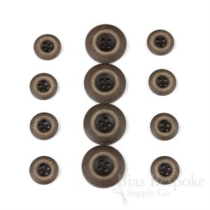 BLAKE Matte Dark Brown Vintage-Look Suit and Coat Buttons, Made in Italy