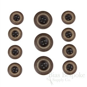 BLAKE Matte Dark Brown Vintage-Look Suit and Coat Buttons, Made in Italy
