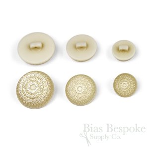 BONBON Intricate Laser-Cut Cream Colored Shank-Back Buttons, Made in Italy
