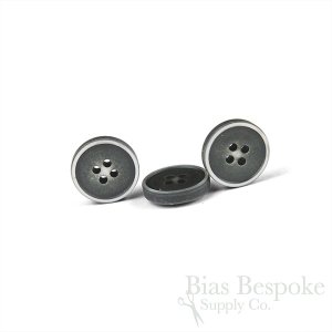 OLIN Matte Dark Gray Buttons with Narrow & Light Ridges, Made in Italy
