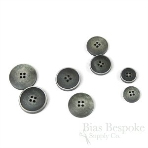 OLIN Matte Dark Gray Buttons with Narrow & Light Ridges, Made in Italy