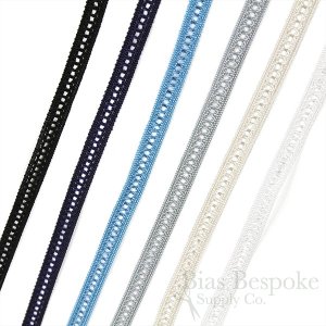 RAYA 3/8" Luminous Eyelet Trim, Made in Germany