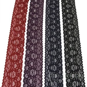 2 1/2" Wide Stretch Sweet Floral Lace, Made in Italy