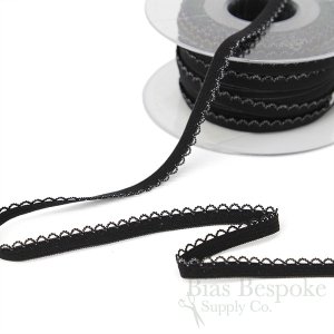 NORAH Narrow Two-Color Picot Edge Elastic, Made in Germany