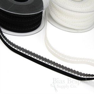 ANWEN Sheer Lace Front Fold-Over Elastic, Made in Germany