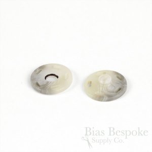 FIRO Chunky & Modern Gray/Cream Horn-Effect Sew-on Snaps, Made in Italy