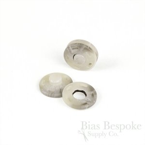 FIRO Chunky & Modern Gray/Cream Horn-Effect Sew-on Snaps, Made in Italy