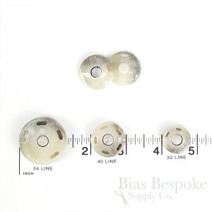 FIRO Chunky & Modern Gray/Cream Horn-Effect Sew-on Snaps, Made in Italy
