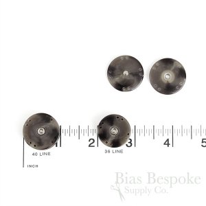 CRUZ Grayish Horn-Effect Sew-on Snaps, Made in Italy