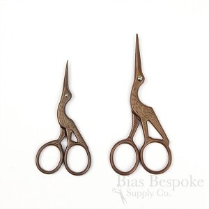 Small Antiqued Brown Crane Snips for Embroidery