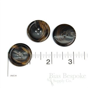 Classic Dark Brown Buffalo Horn Overcoat Buttons, Made in Germany