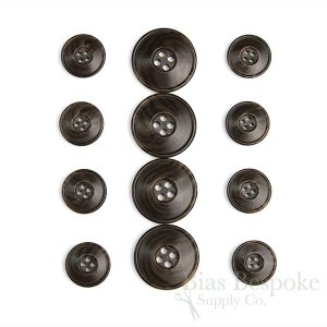 ABBOT Dark Brown Horn-Effect Suit and Overcoat Buttons, Made in Italy