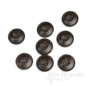 ABBOT Dark Brown Horn-Effect Suit and Overcoat Buttons, Made in Italy