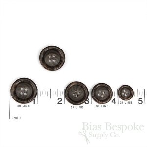 CHESHIRE Dark Brown Horn-Effect Suit and Overcoat Buttons, Made in Italy