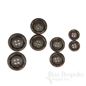 CHESHIRE Dark Brown Horn-Effect Suit and Overcoat Buttons, Made in Italy