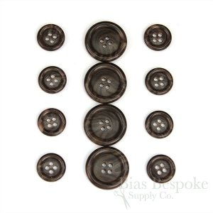 CHESHIRE Dark Brown Horn-Effect Suit and Overcoat Buttons, Made in Italy