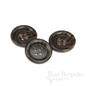 CHESHIRE Dark Brown Horn-Effect Suit and Overcoat Buttons, Made in Italy