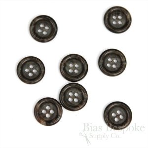 CHESHIRE Dark Brown Horn-Effect Suit and Overcoat Buttons, Made in Italy